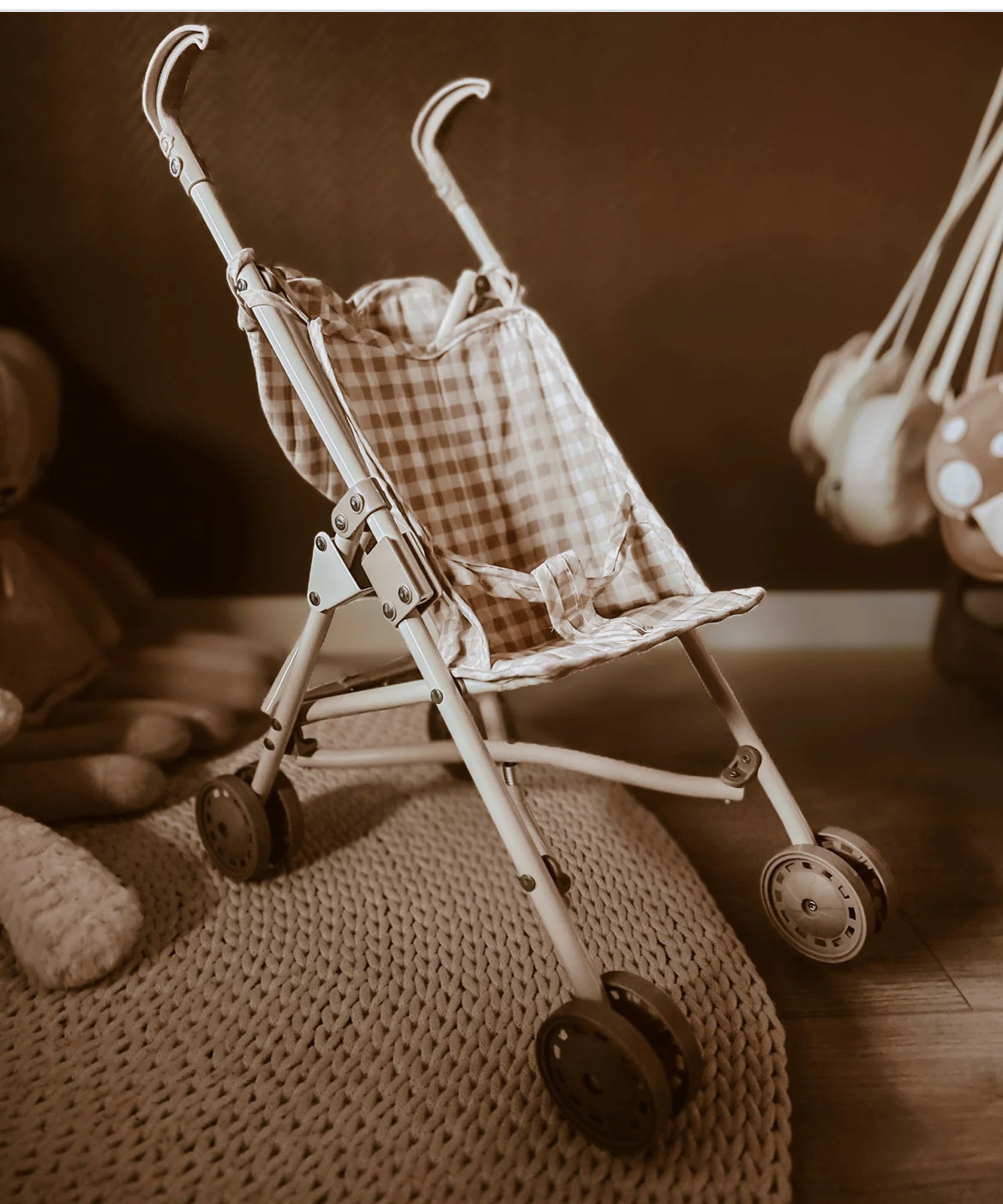Poussette pour poupée - Carreaux - Mrs Ertha