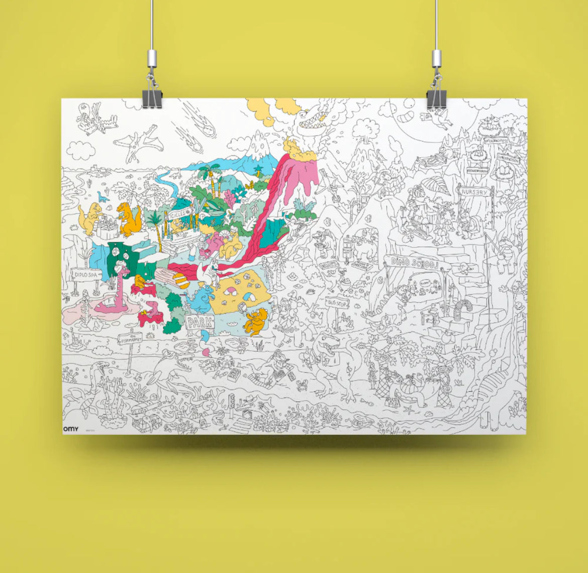 Poster géant à colorier - Dino -  OMY