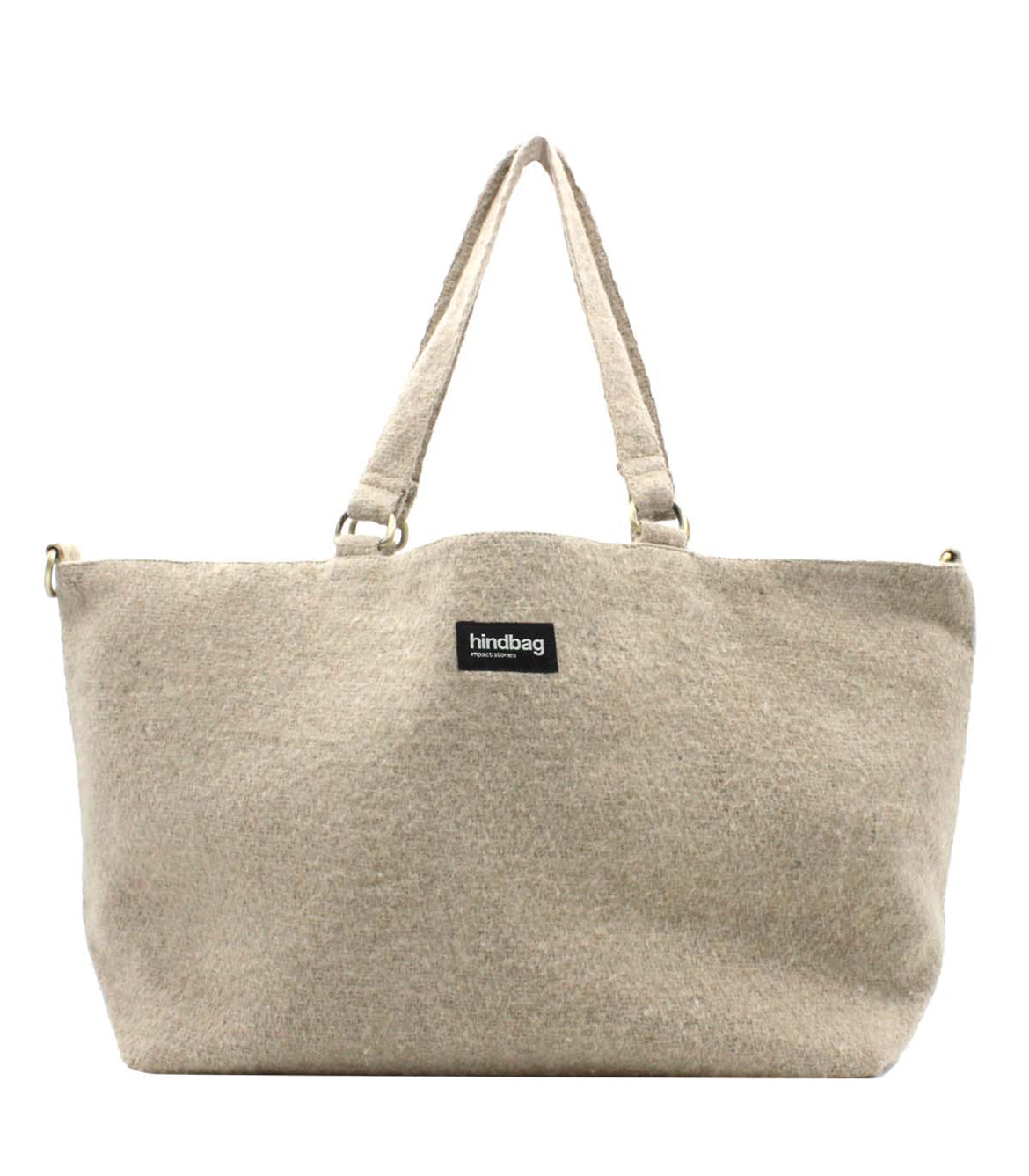 Sac cabas Raphaëlle en laine recyclée beige - Hindbag