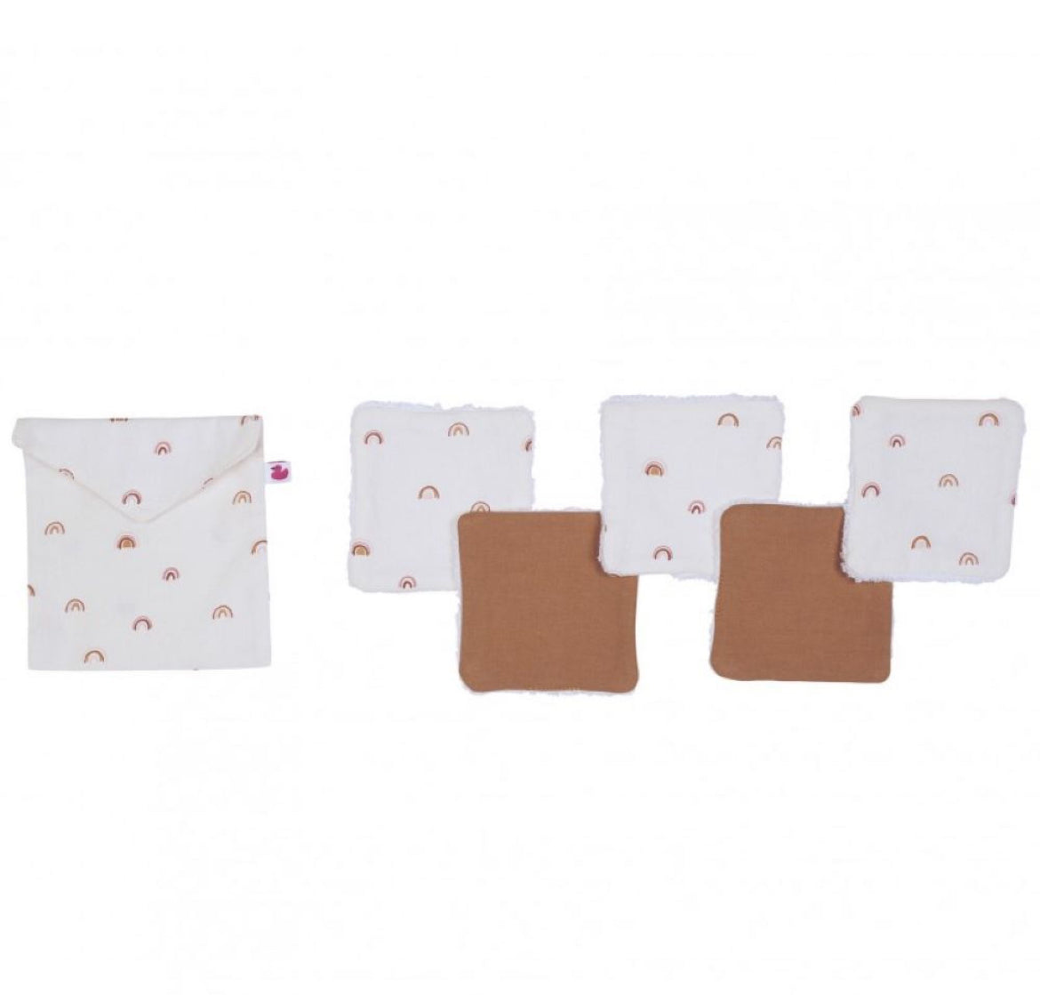 Lot de 5 lingettes réutilisables - Arc-en-Ciel - BB&CO