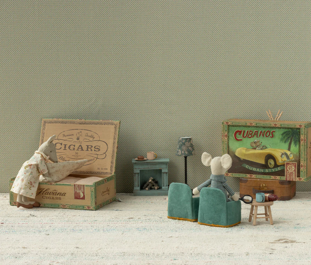 Fauteuil vintage - Velours Menthe - Maileg