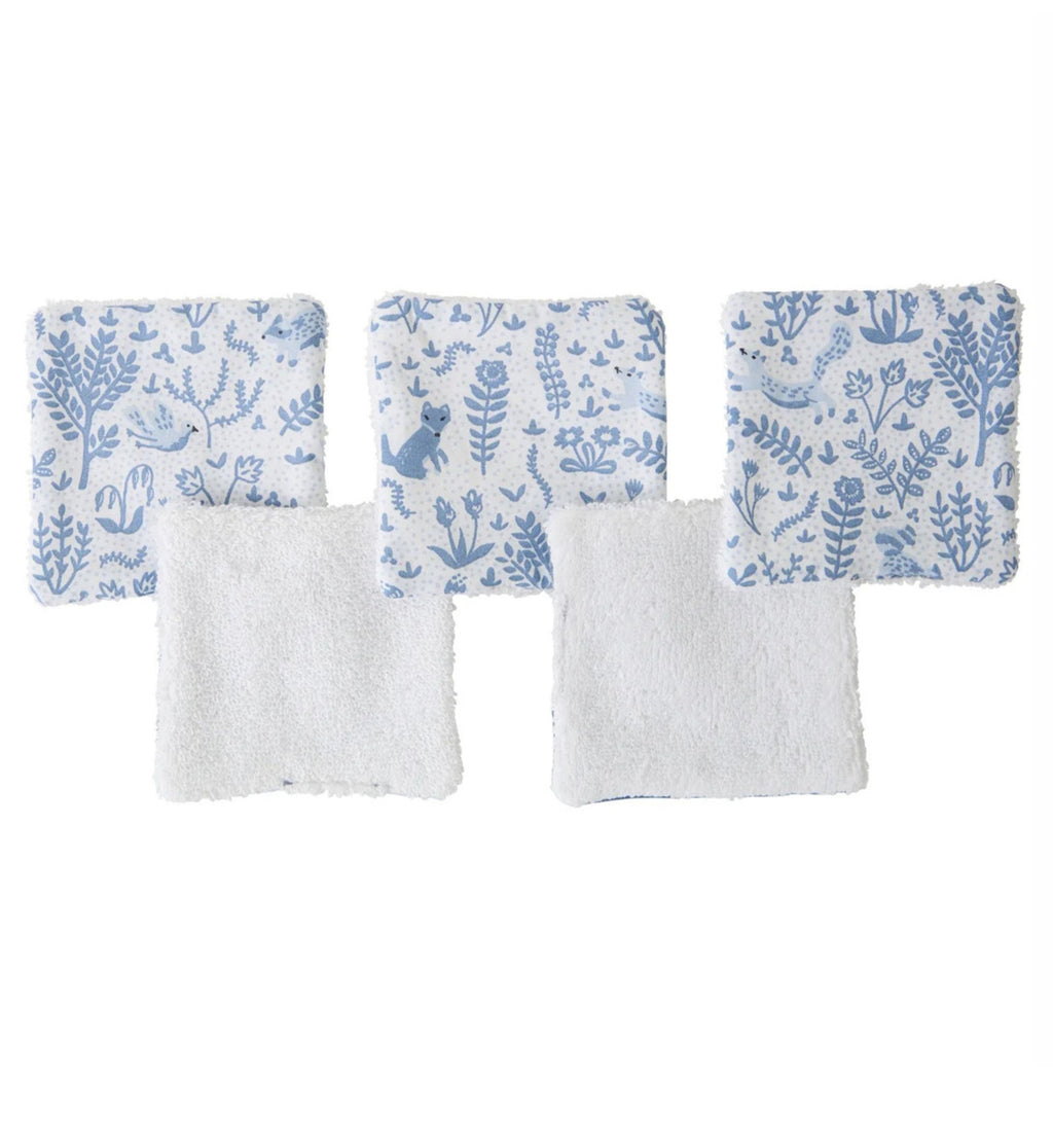 Lot de 5 lingettes réutilisables - Forêt Bleue - BB&CO