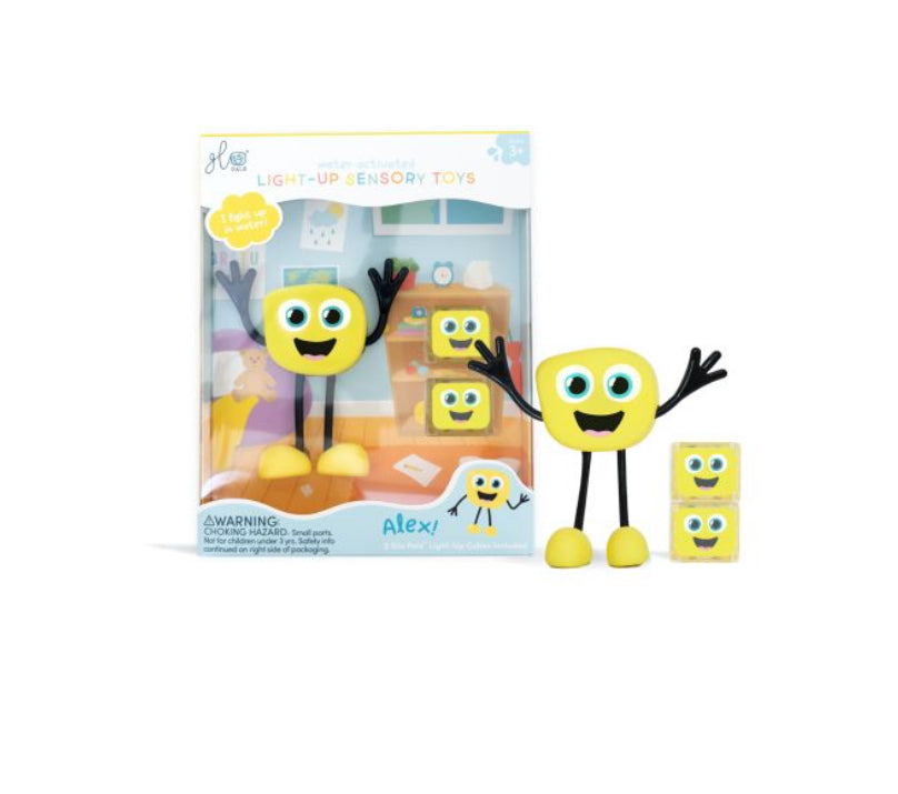 Personnage et 2 cubes lumineux - Jaune - Glo Pals