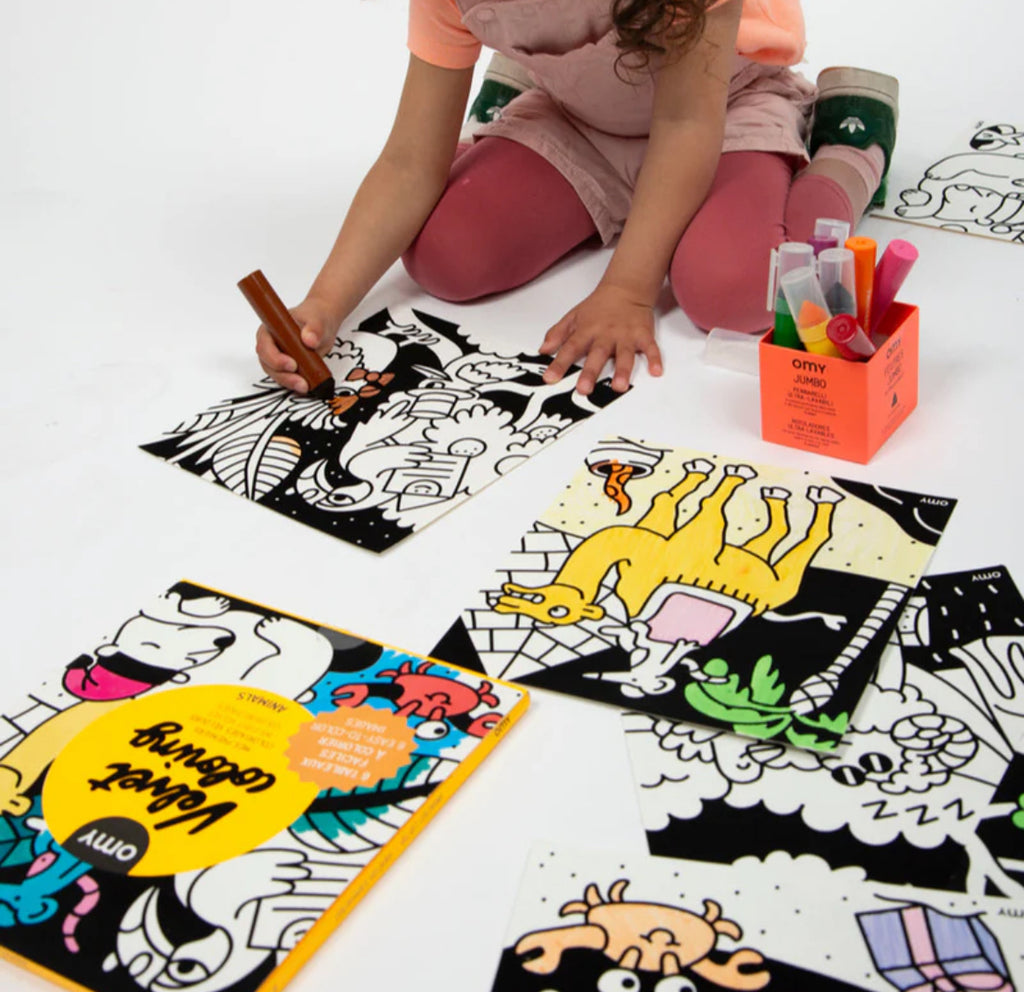 Coloriages velours - Animaux -  OMY