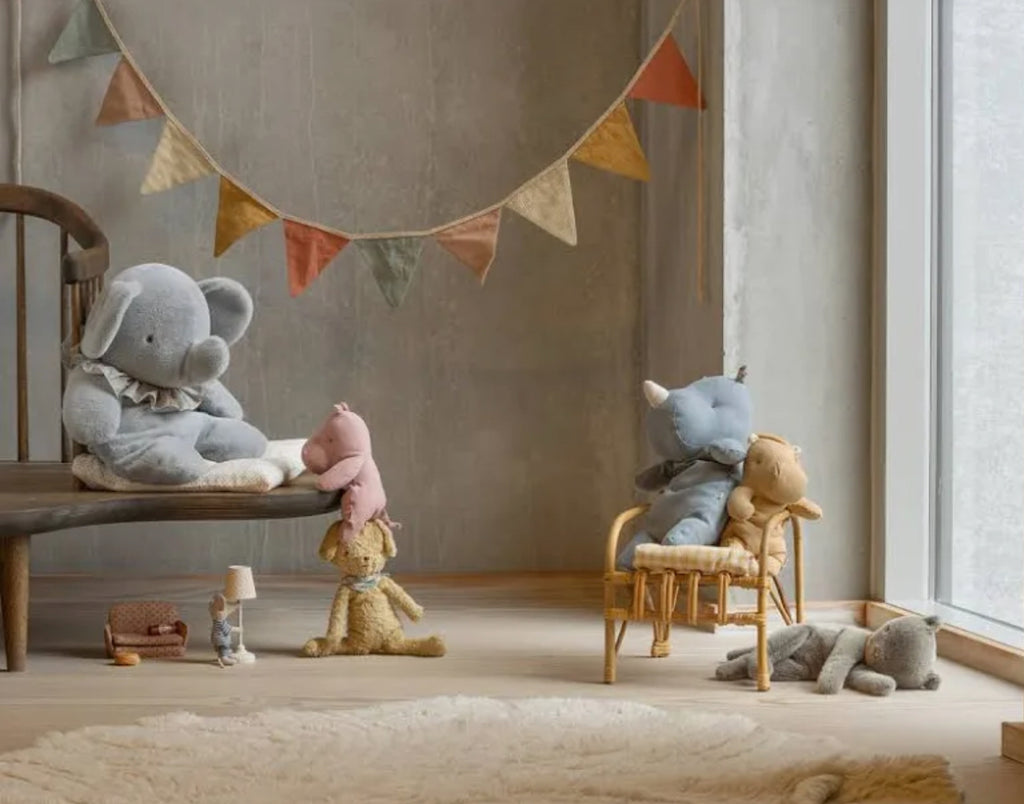 Peluche Grand éléphant - Bleu/gris - Maileg