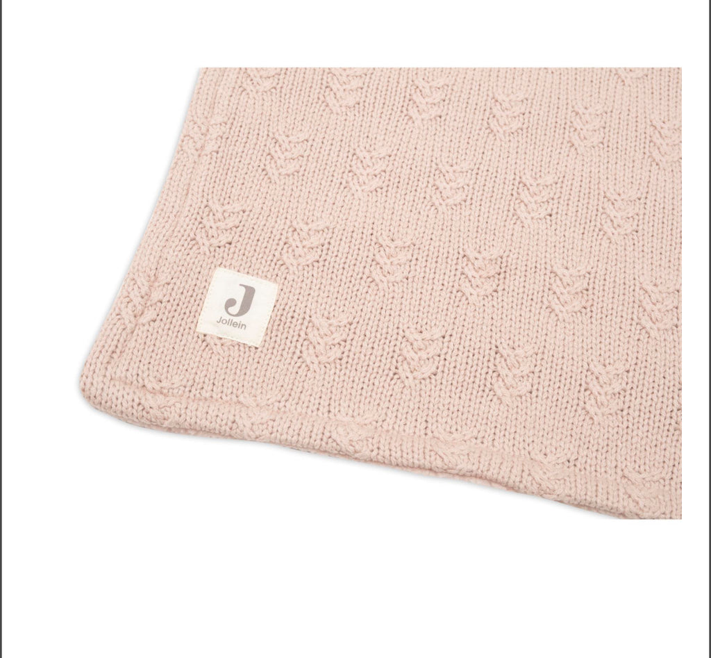 Couverture Grain Knit / Velvet - Wild Rose - Jollein