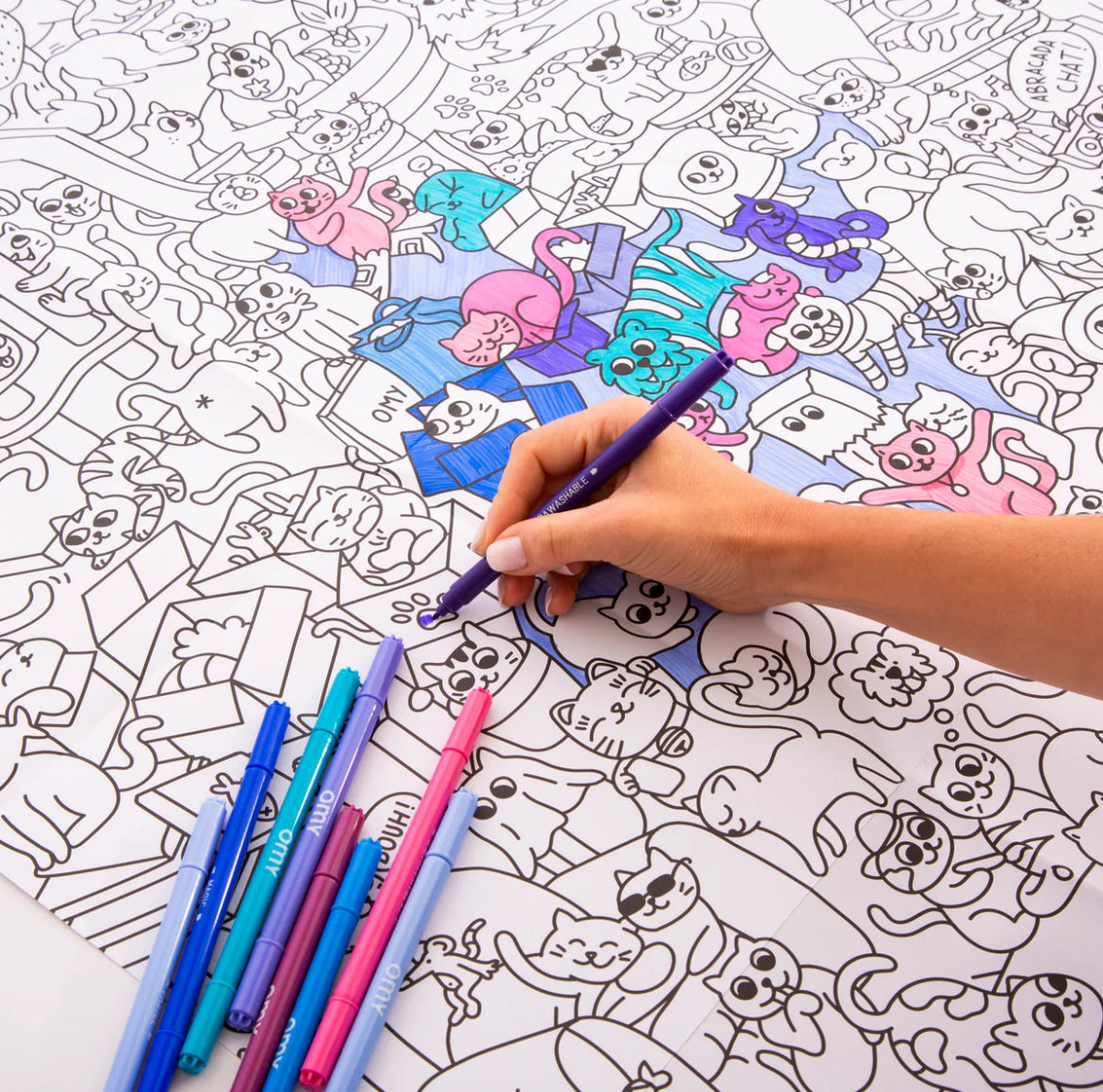 Poster géant à colorier - Kitty -  OMY