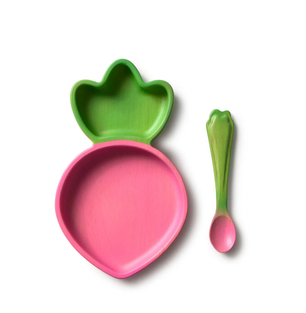 Set vaisselle Assiette & cuillère - Ramona le Radis - Oli&Carol