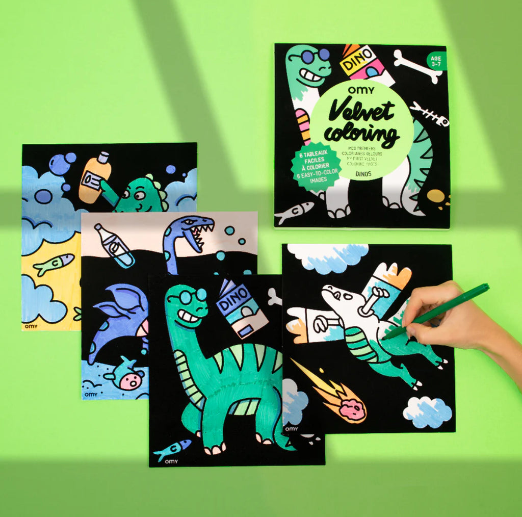 Coloriages velours - Dinos -  OMY
