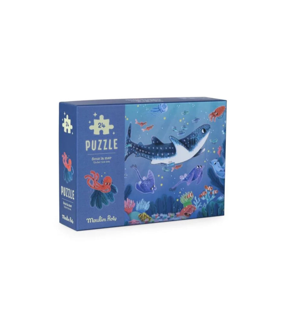 Puzzle 24 pièces phosphorescent - Sous la mer - Moulin Roty