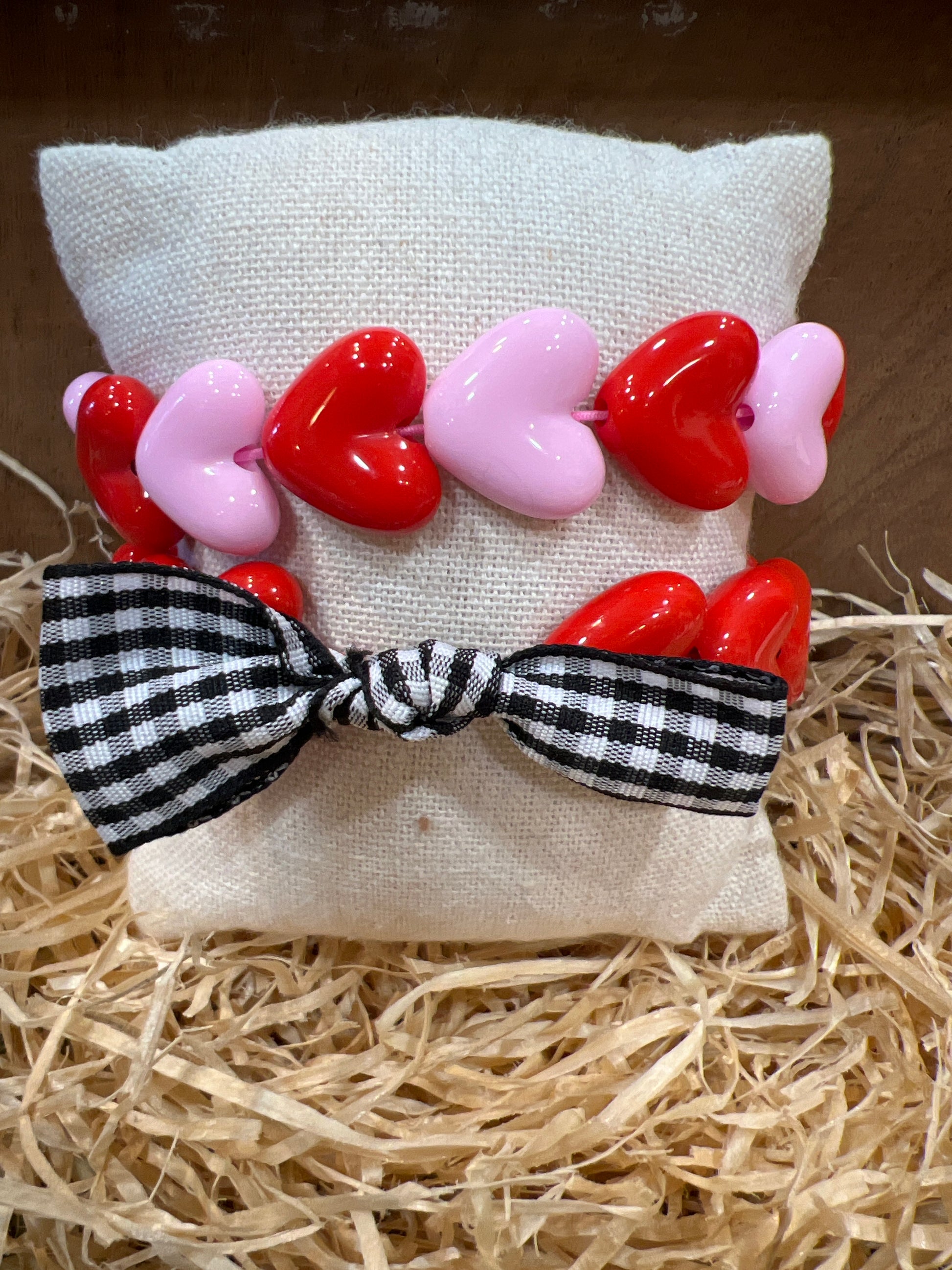 Bracelet adulte - Maxi coeurs rouges - Gaga