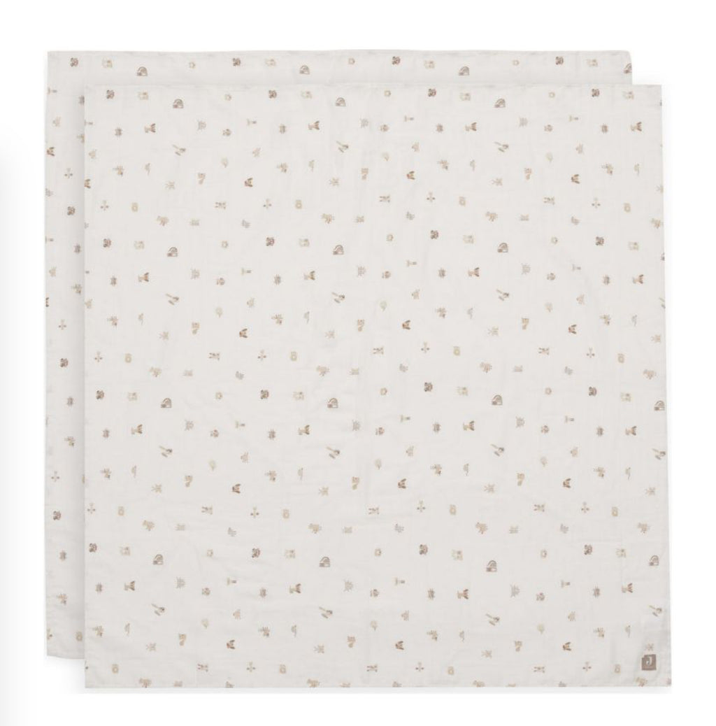 Lot de 2 langes 115 x 115 cm - Animal Friends - Jollein
