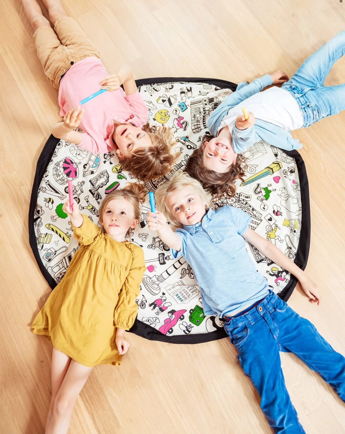 Tapis de jeu 2 en 1 - A colorier -  Play&Go x OMY