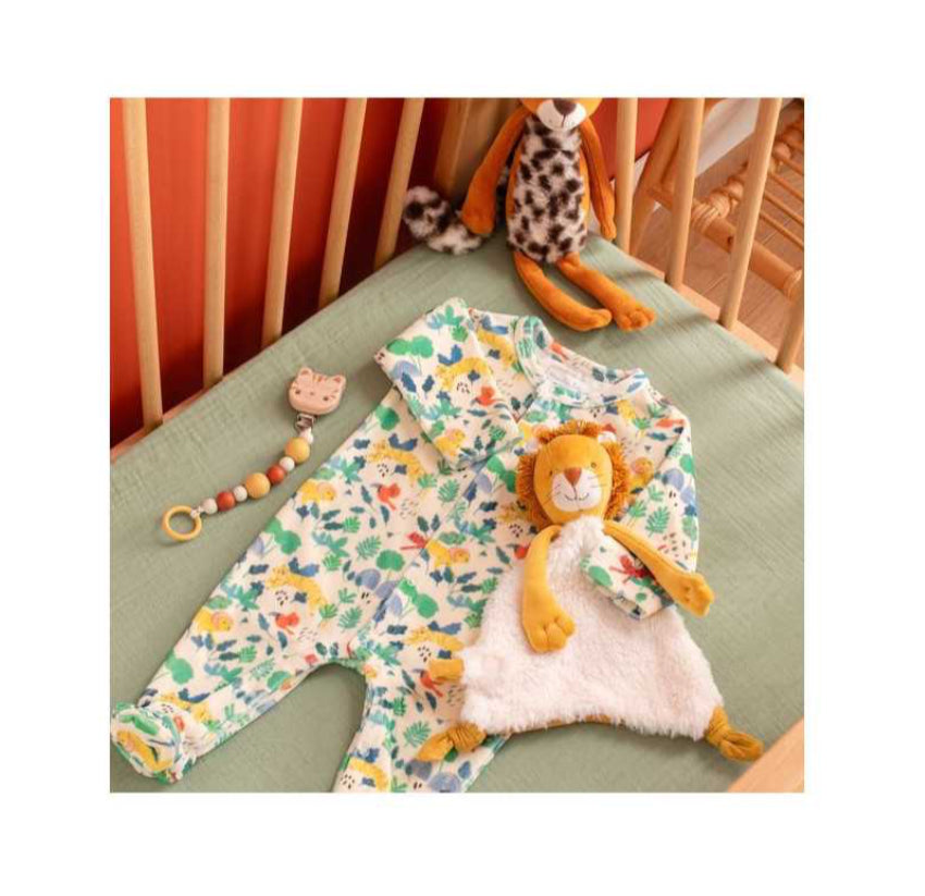 Attache tétine silicone bois - La Forêt Mawa - Moulin Roty