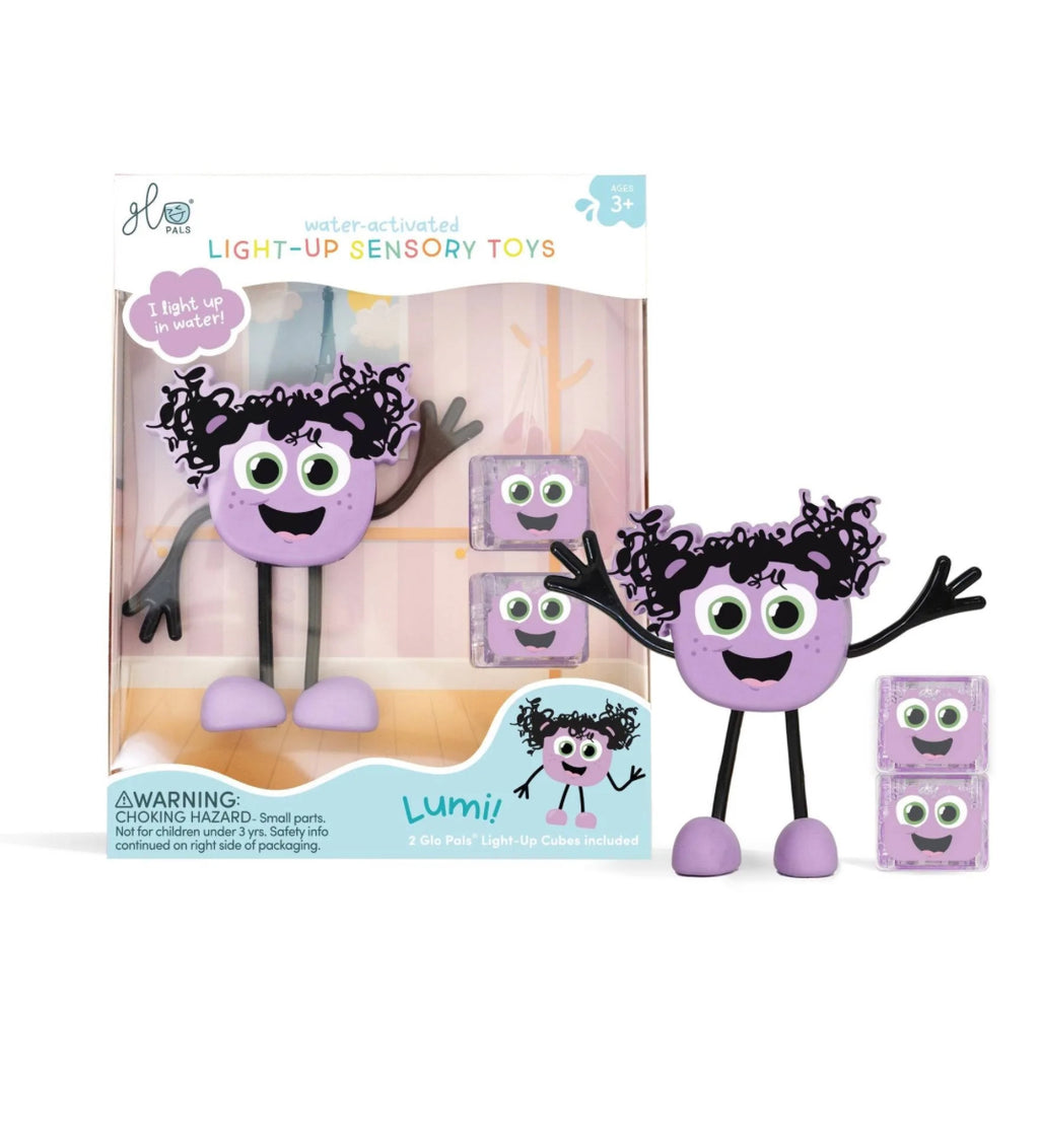 Personnage et 2 cubes lumineux - Violet - Glo Pals