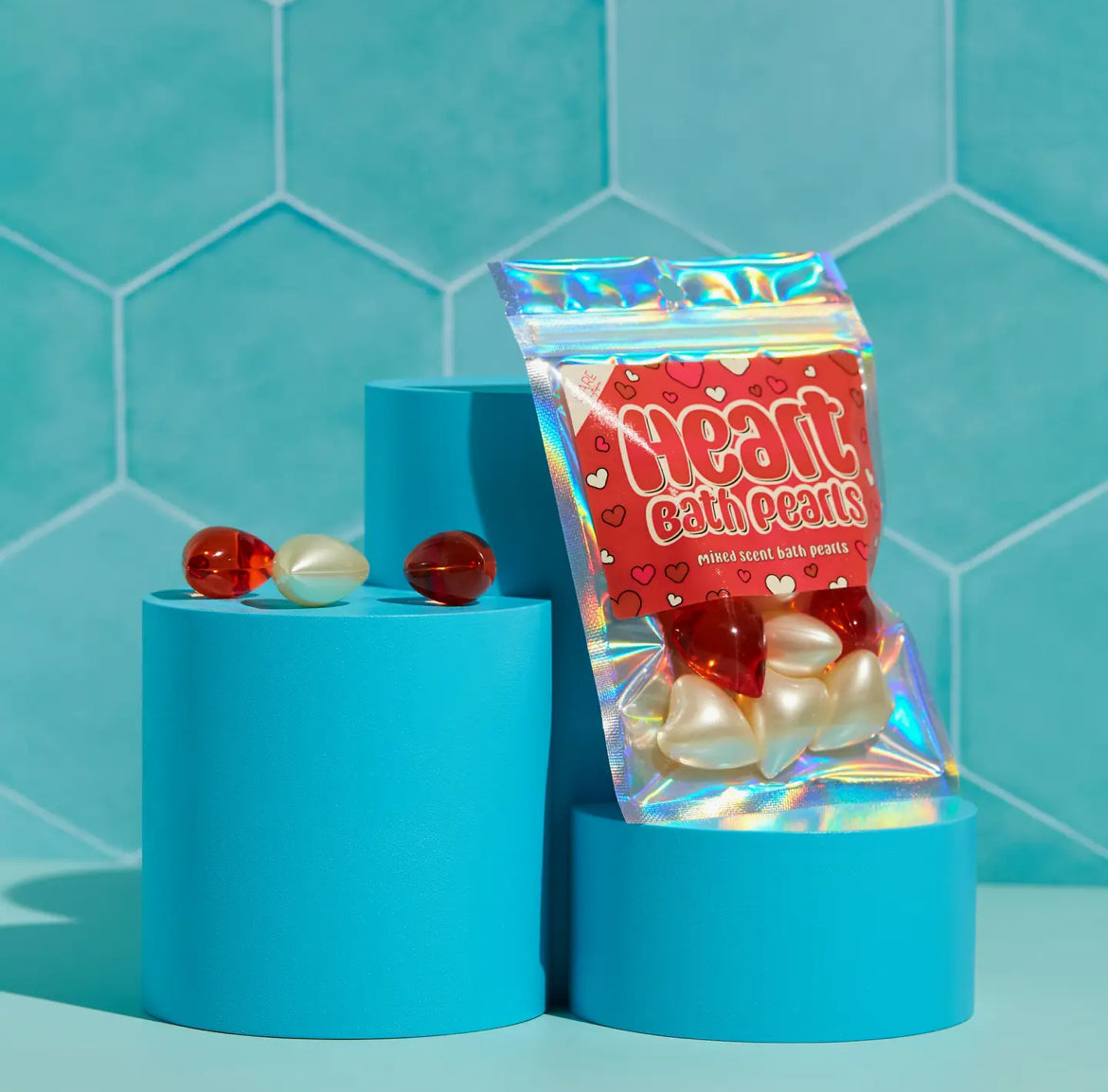 Sachet de 10 perles de bain - Coeur - Bare boutique