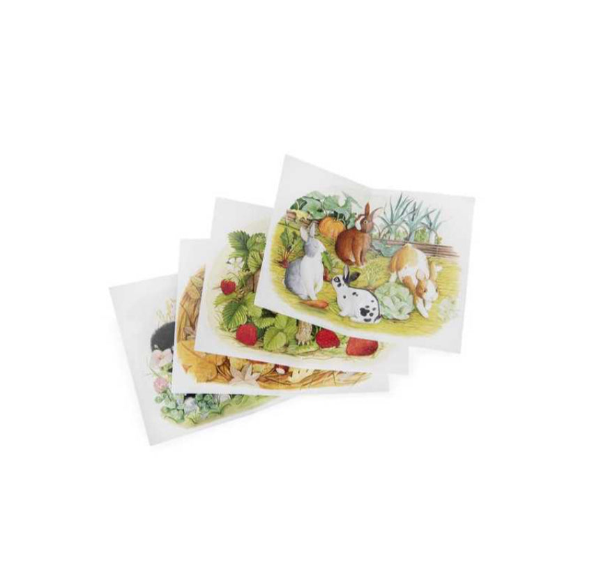 4 Mini puzzles les animaux - Le Jardin du Moulin - Moulin Roty