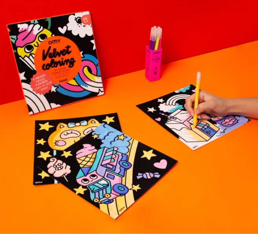 Coloriages velours - Kawaii -  OMY