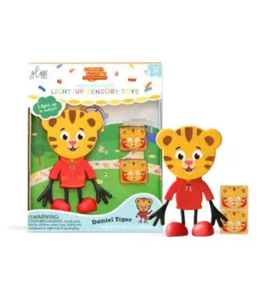 Personnage et 2 cubes lumineux - Daniel le Tigre - Glo Pals