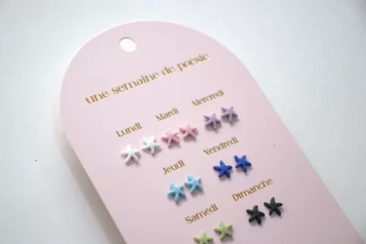 Boucles d'oreilles Une semaine de Poésie  - Etoiles  - Yuko B