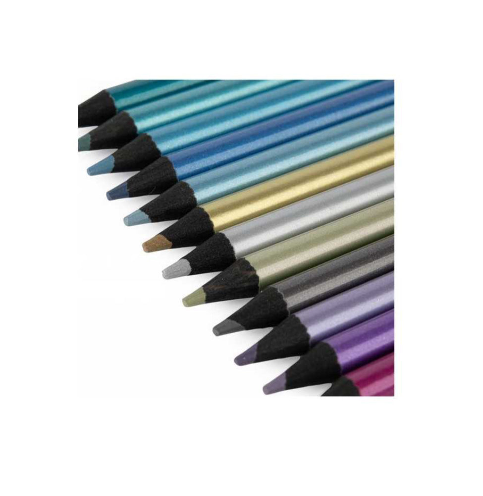 12 crayons de couleur métallisés - Les Comètes -  Moulin Roty