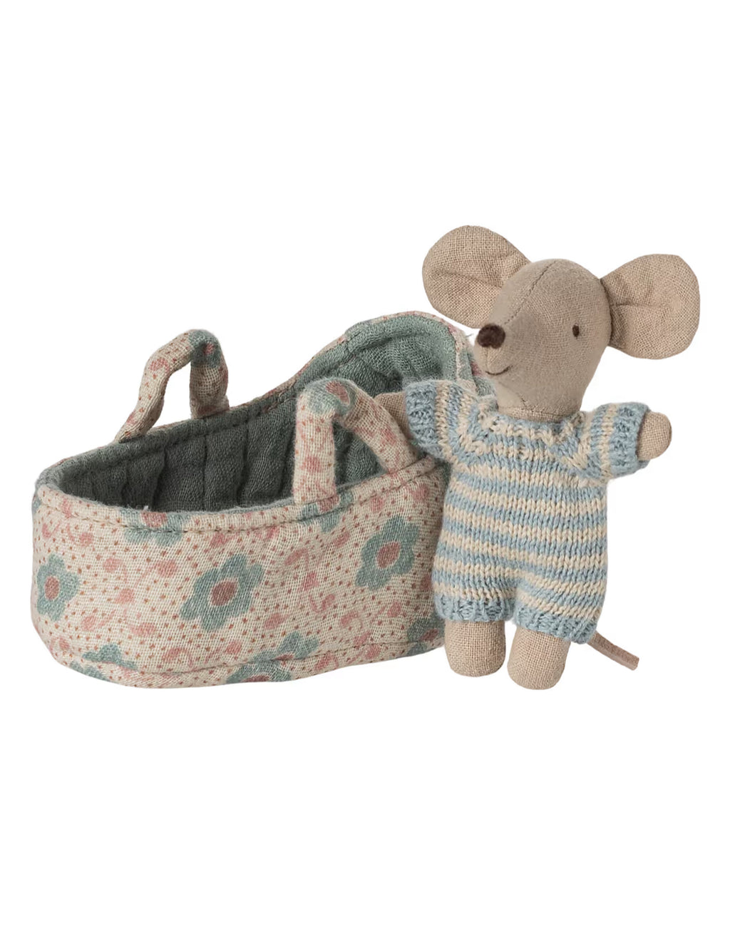 Bébé souris  - Dans son couffin bleu - Maileg