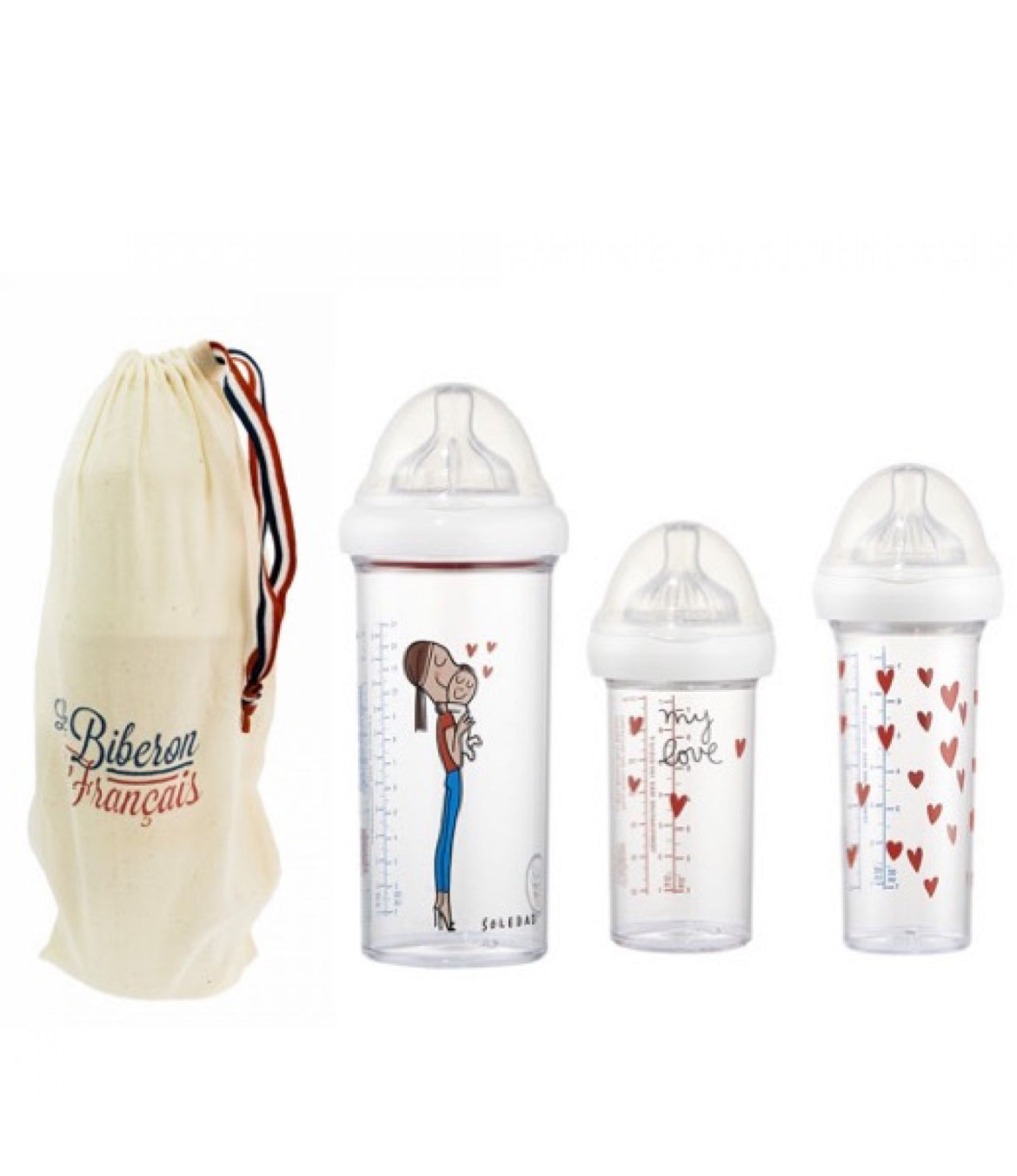 Lot de 3 biberons - My Love - Le Biberon Français