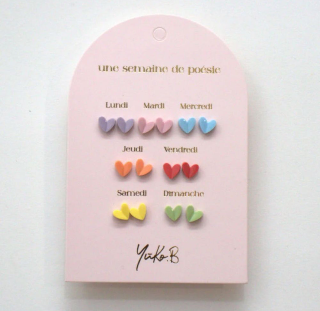 Boucles d'oreilles Une semainie de Poésie  - Coeurs  - Yuko B