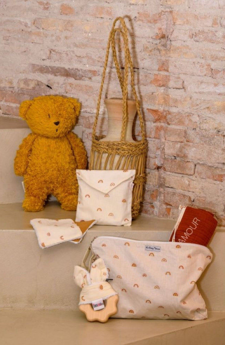 Lot de 5 lingettes réutilisables - Arc-en-Ciel - BB&CO