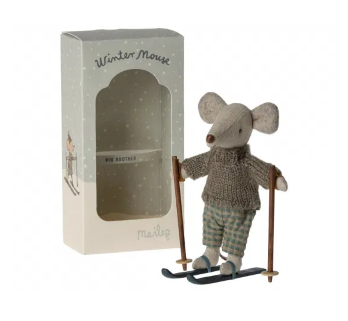 Souris grand frère - Ski - Maileg