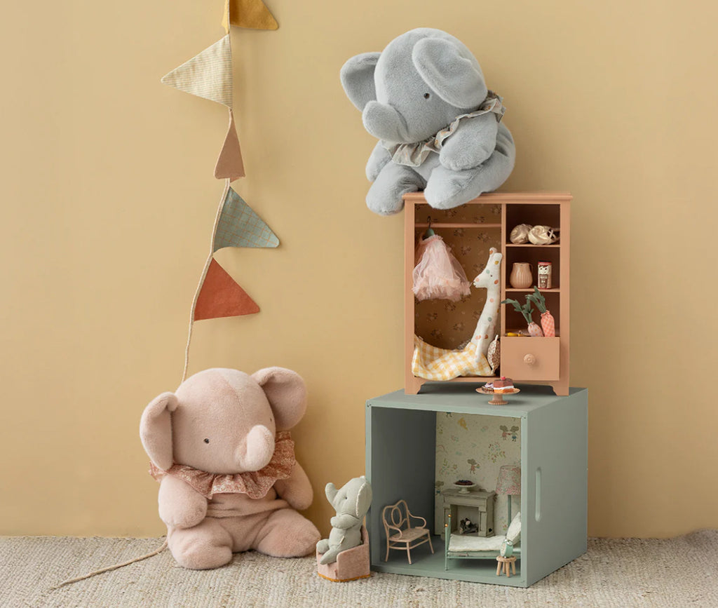 Peluche Grand éléphant - Bleu/gris - Maileg