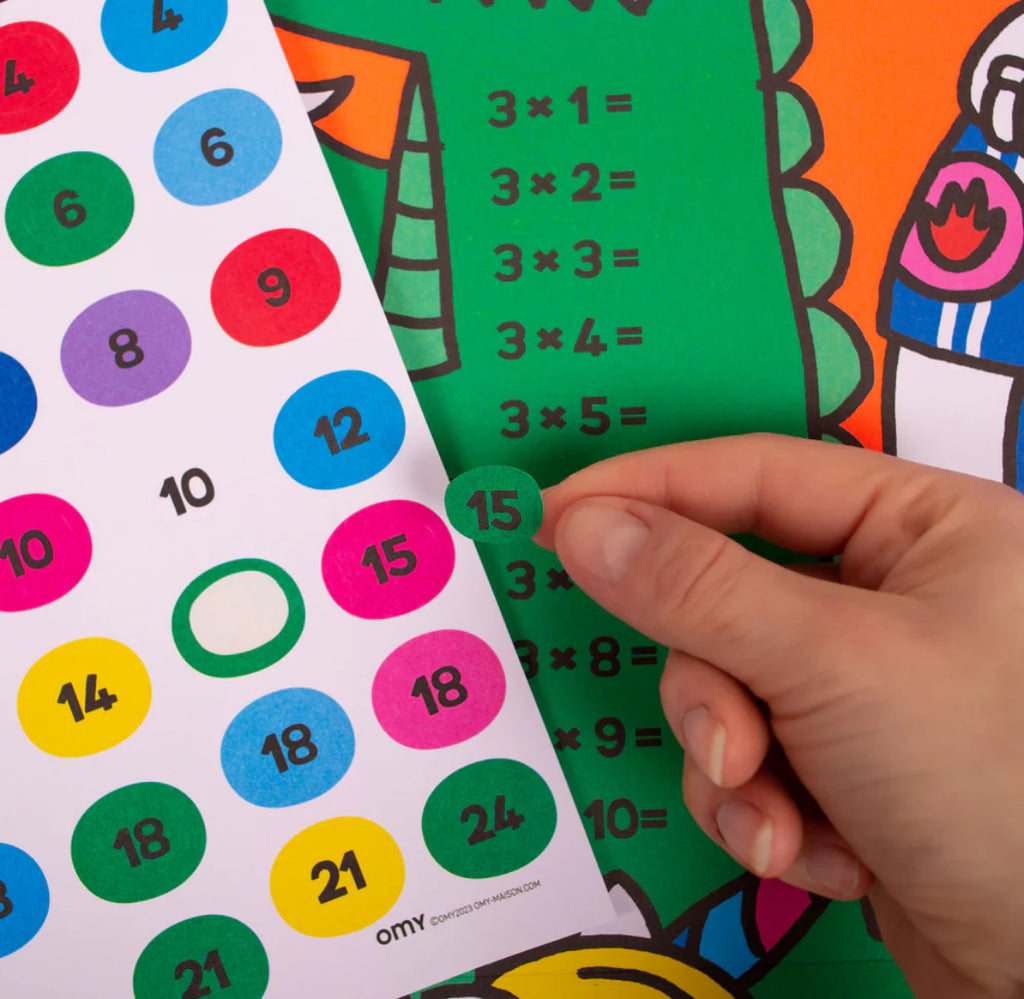 Poster géant pédagogique - Les multiplications -  OMY
