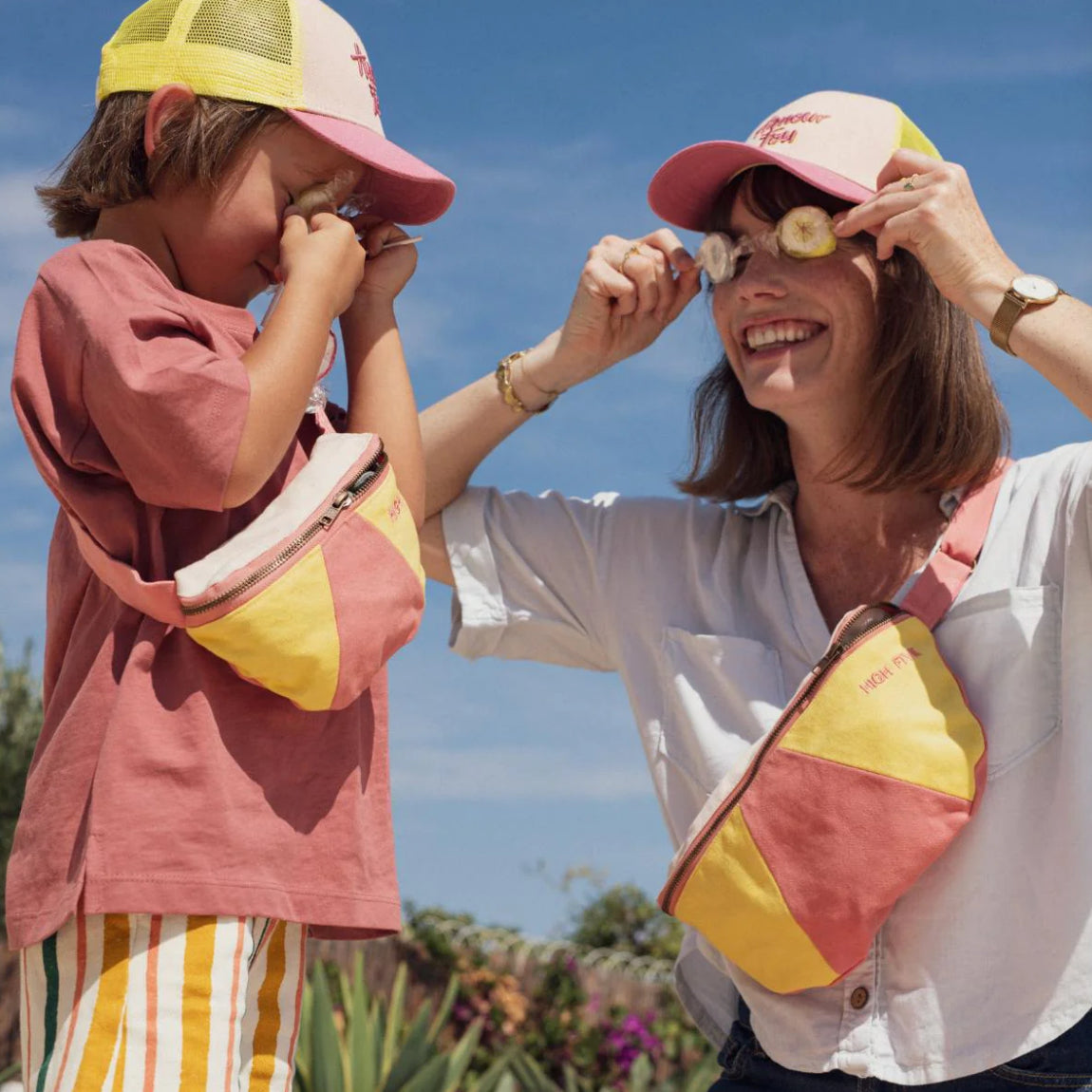 Banane enfant High Five - Jaune et Rose - Chamaye