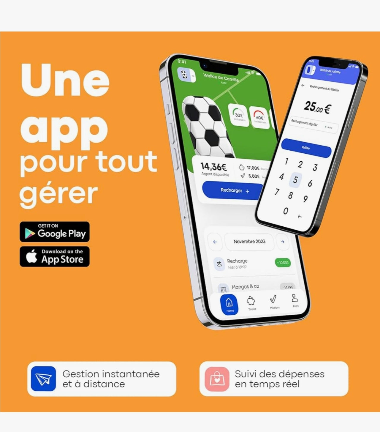 Porte-monnaie sans contact - Foot - Money Walkie