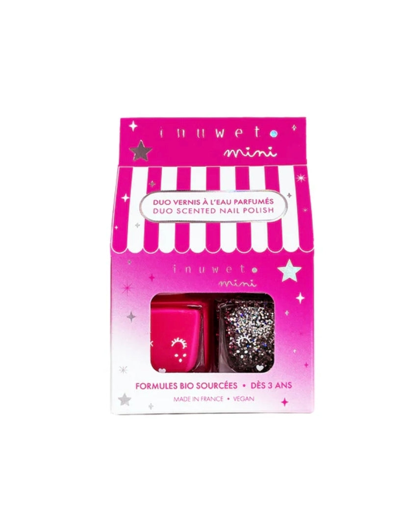 Duo de vernis à ongles parfumés - Bubble Gum - Inuwet