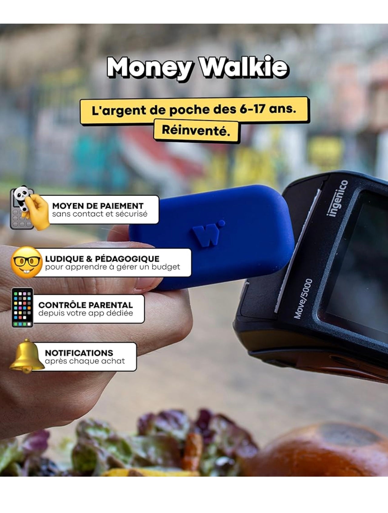 Porte-monnaie sans contact - Burger - Money Walkie