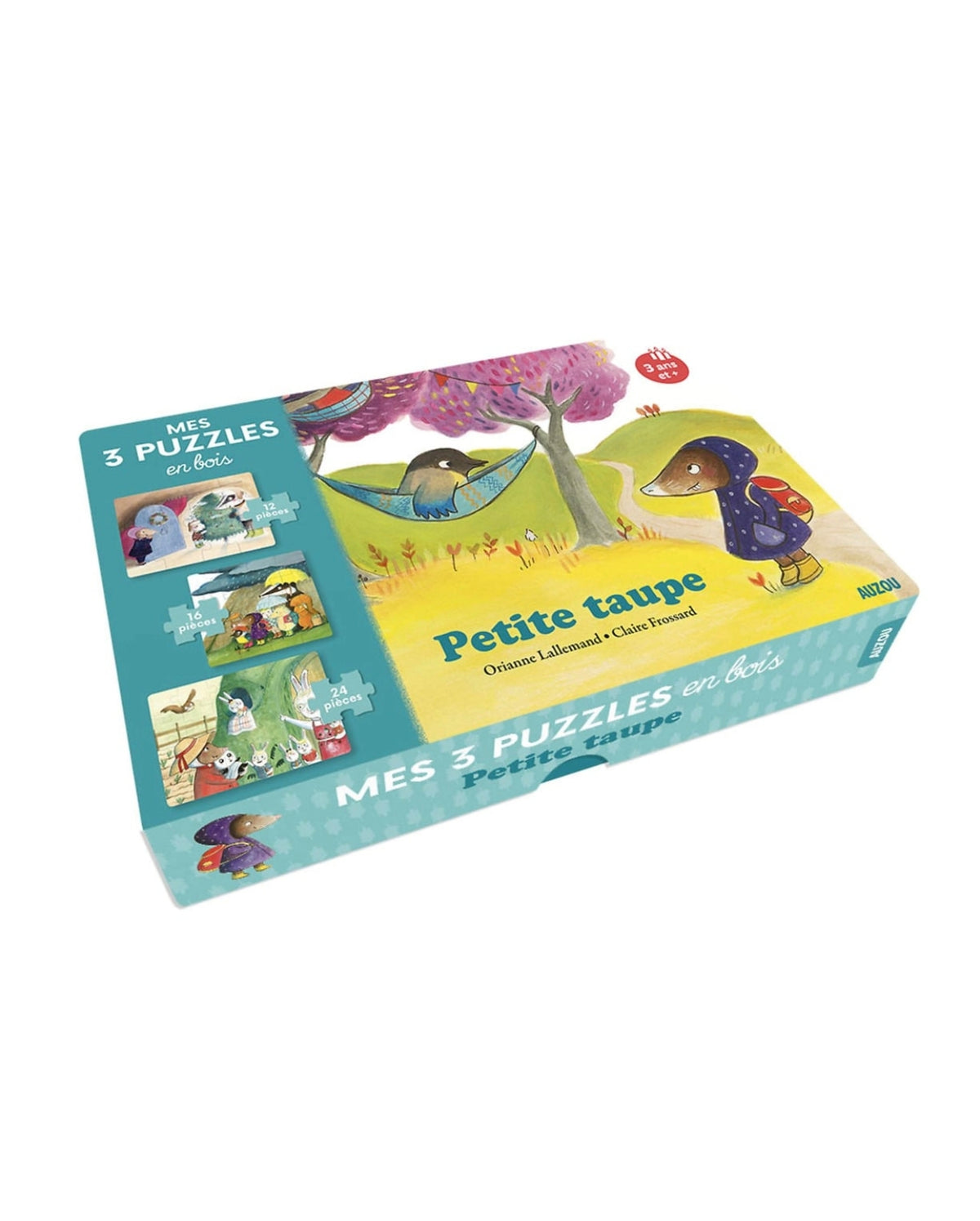 Mes 3 puzzles en bois - Petite Taupe - Auzou