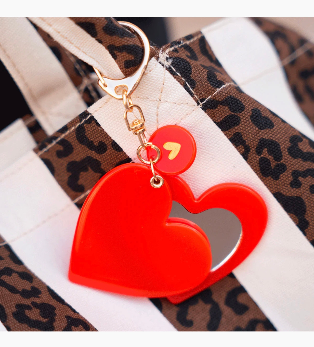 Porte-clés miroir - Coeur Rouge - Mon Petit Léon