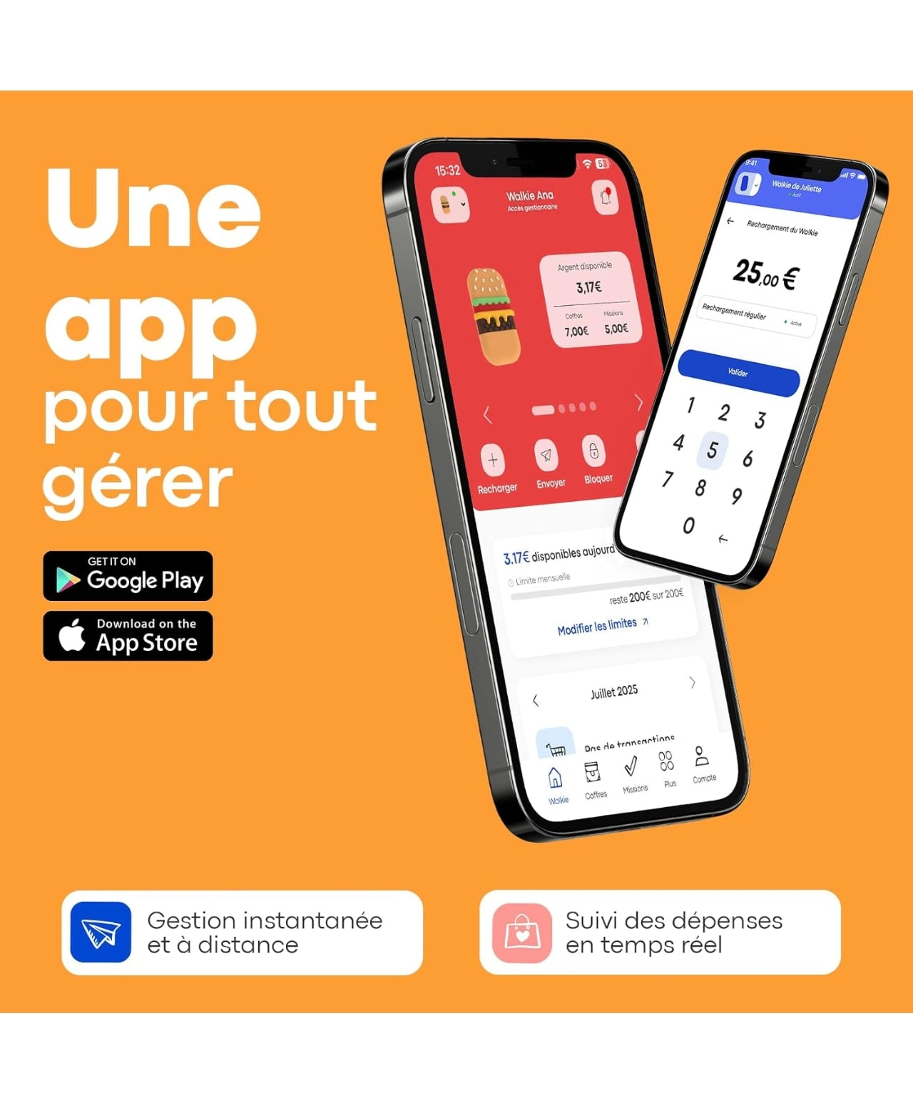 Porte-monnaie sans contact - Burger - Money Walkie