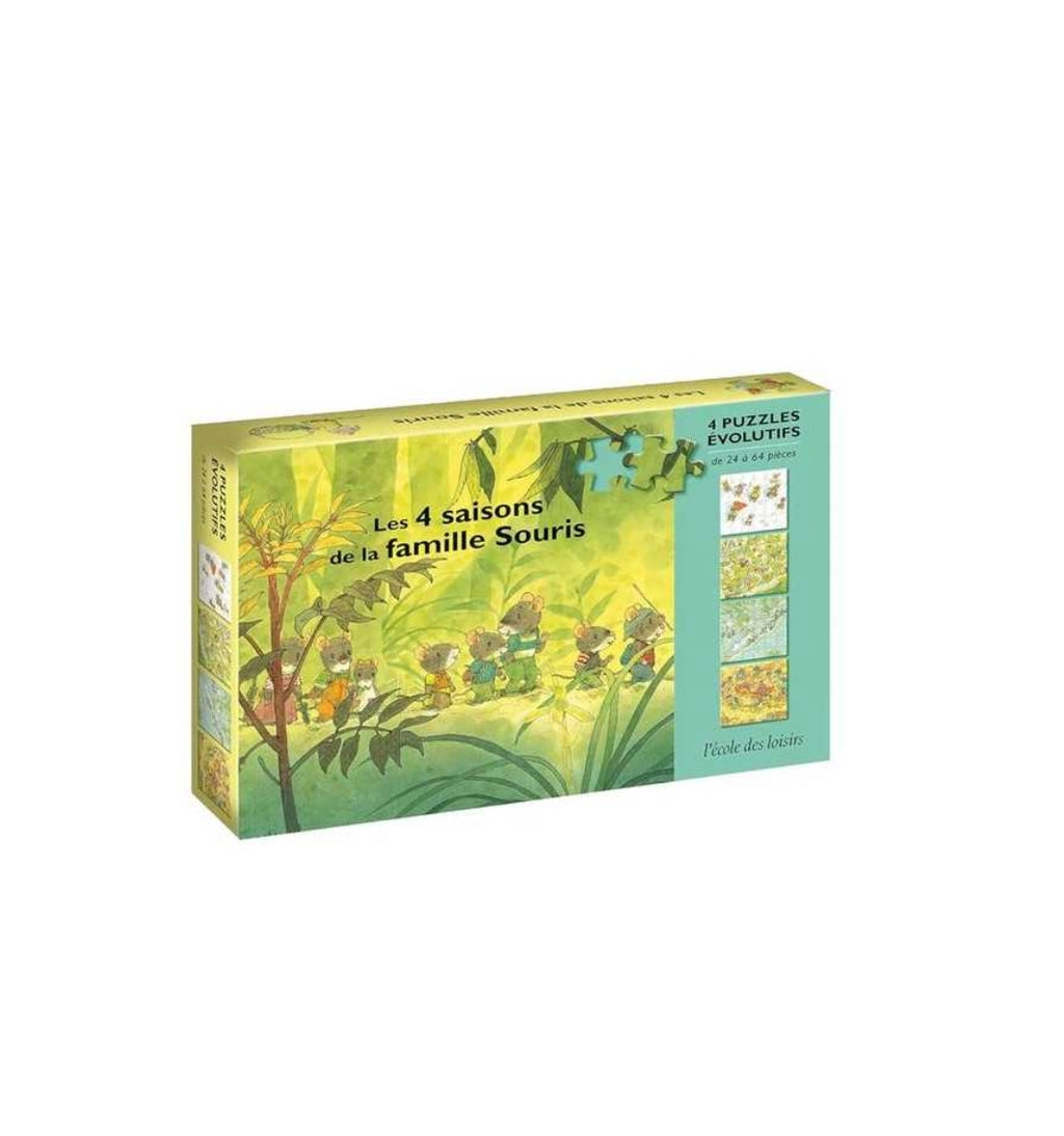 4 Puzzles évolutifs - Les 4 Saisons de la Famille Souris - L'Ecole des Loisirs