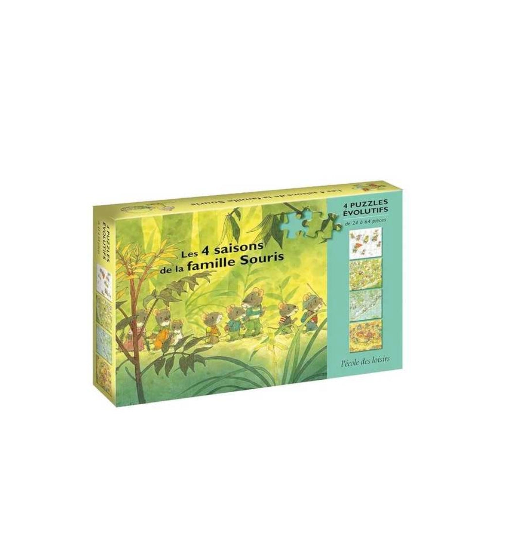 4 Puzzles évolutifs - Les 4 Saisons de la Famille Souris - L'Ecole des Loisirs