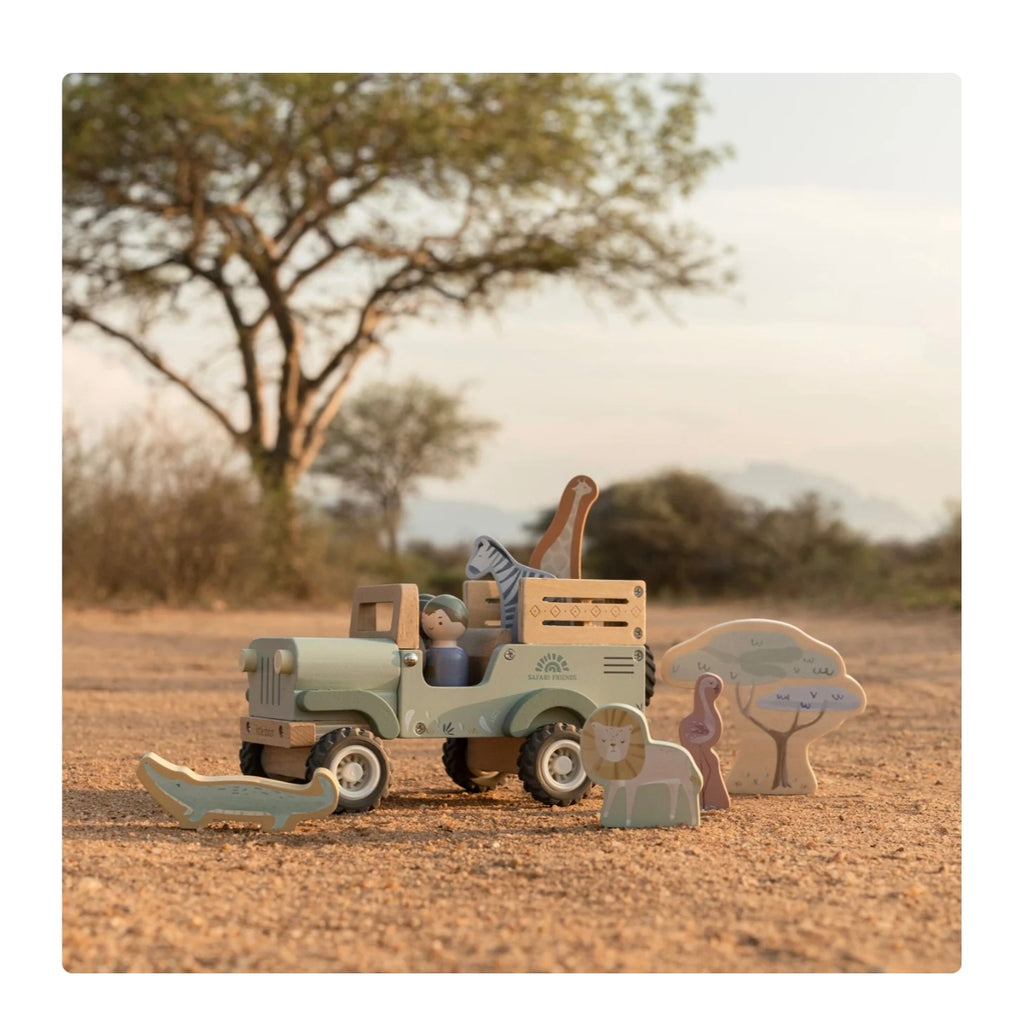 Boîte à formes Voiture de Safari en bois - Safari Friends - Little Dutch