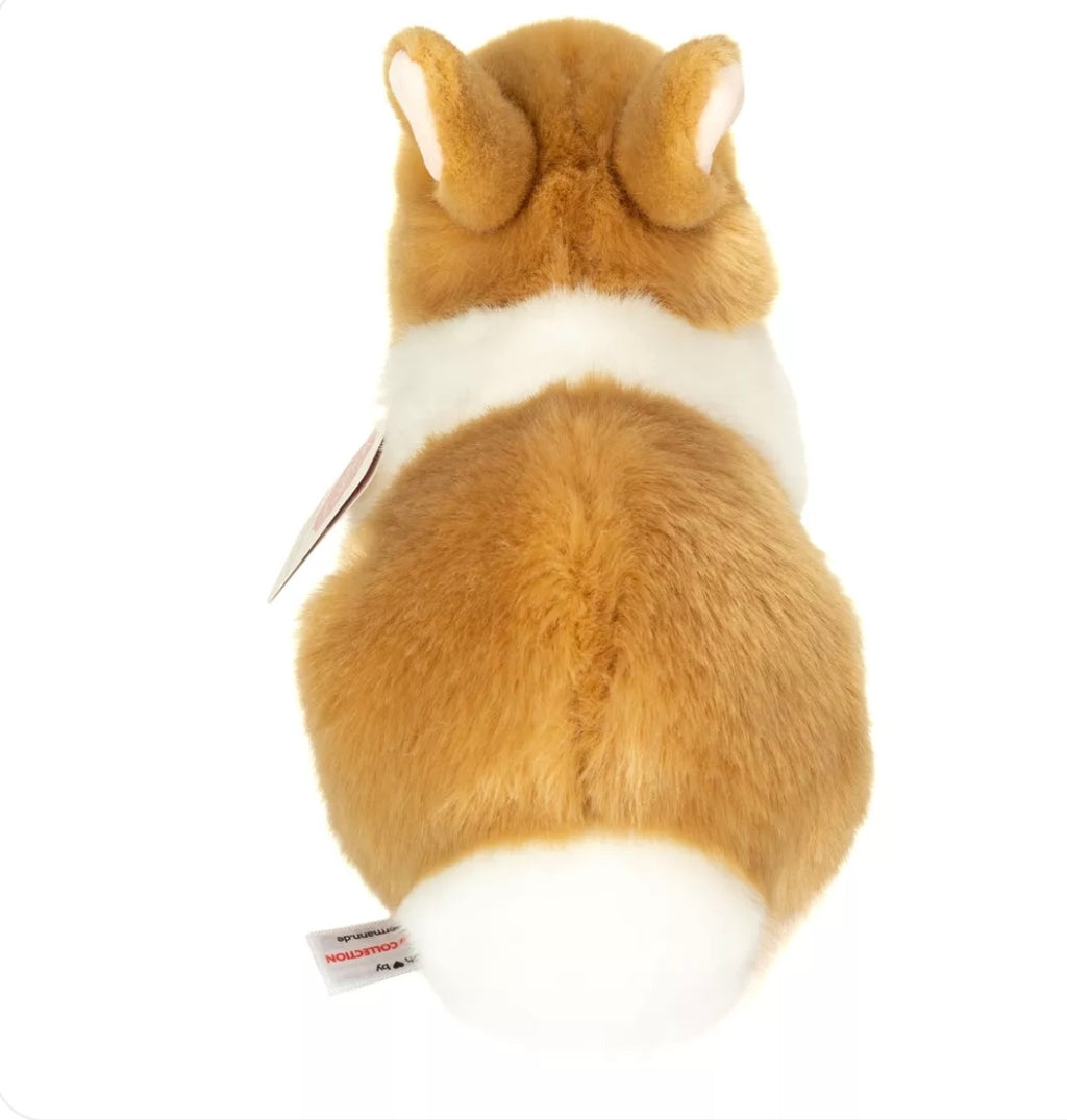 Peluche lapin couché 23 cm - Blanc et beige  -  Teddy Herrmann