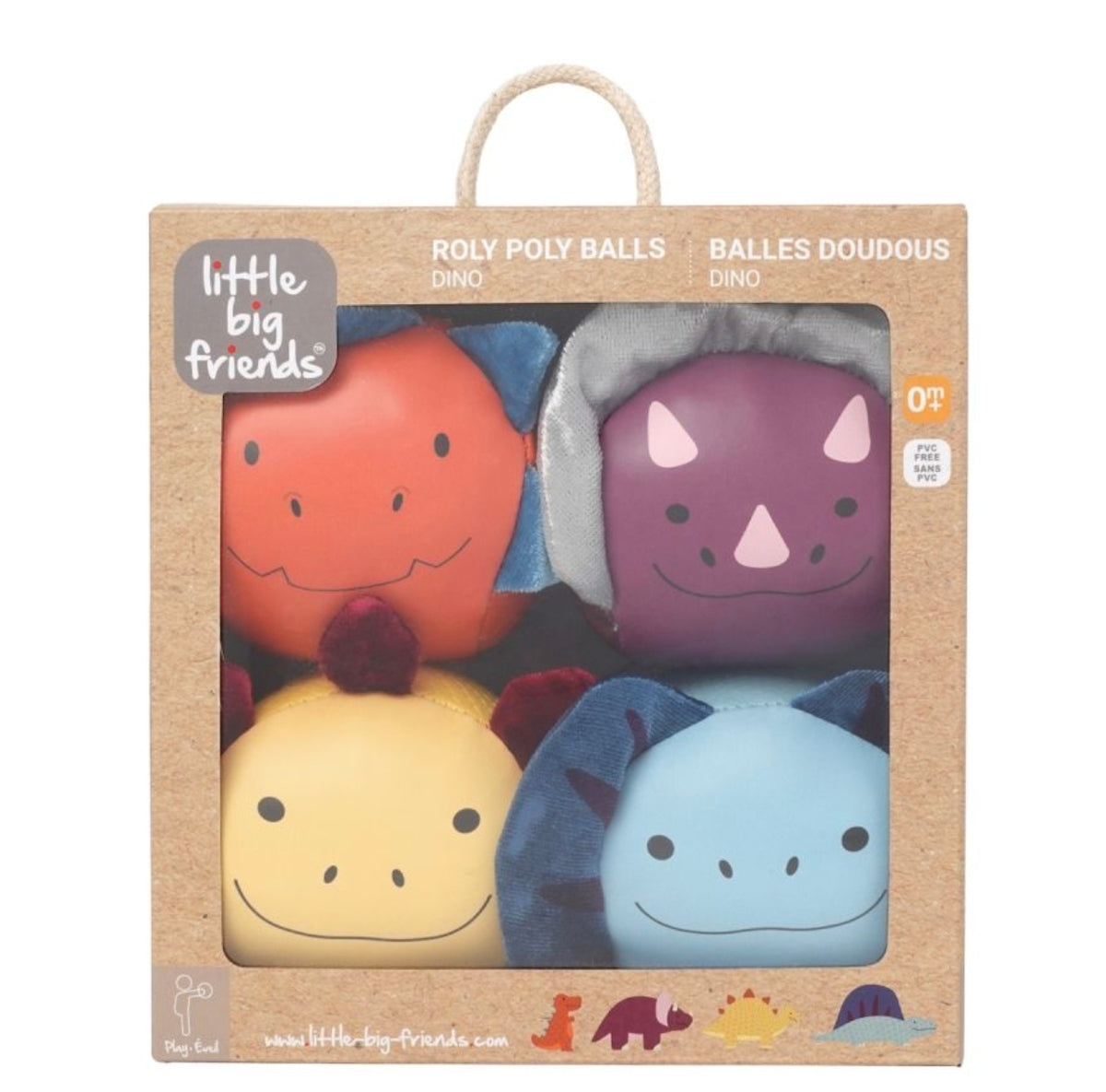 Set de 4 balles sensorielles Dooballs - Dinosaures - Little Big Friends