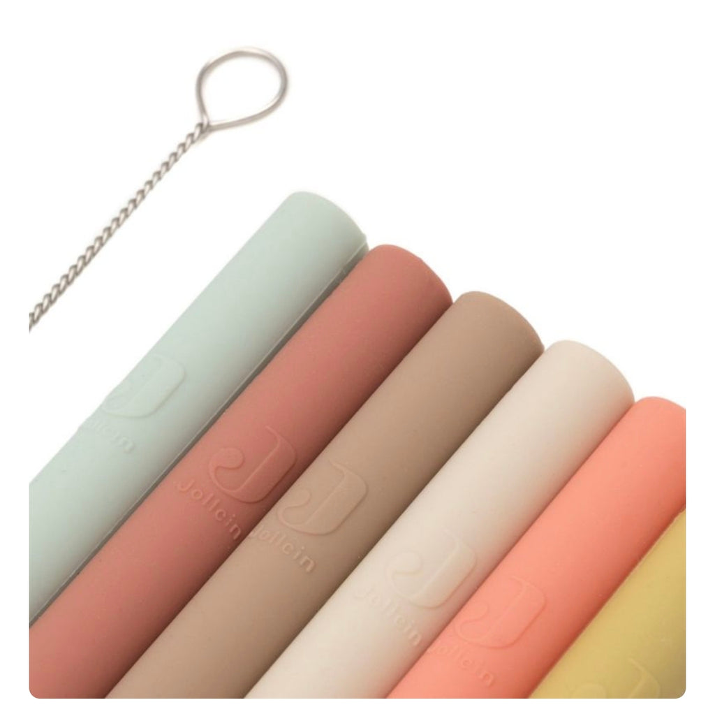 Lot de 6 pailles en silicone - Multicolore - Jollein