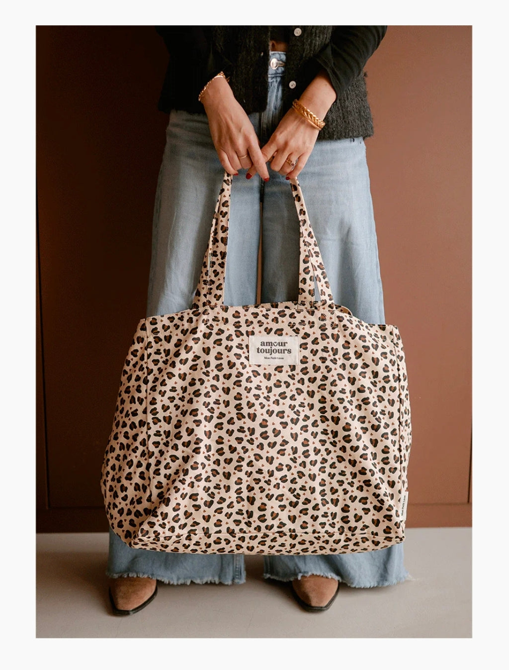 Sac XXL - Léopard coeur Amour Toujours - Mon Petit Léon