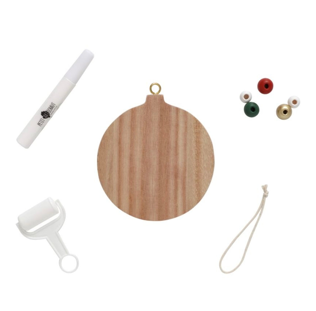 Boule de Noël empreinte - Bois - Petit Artichaut