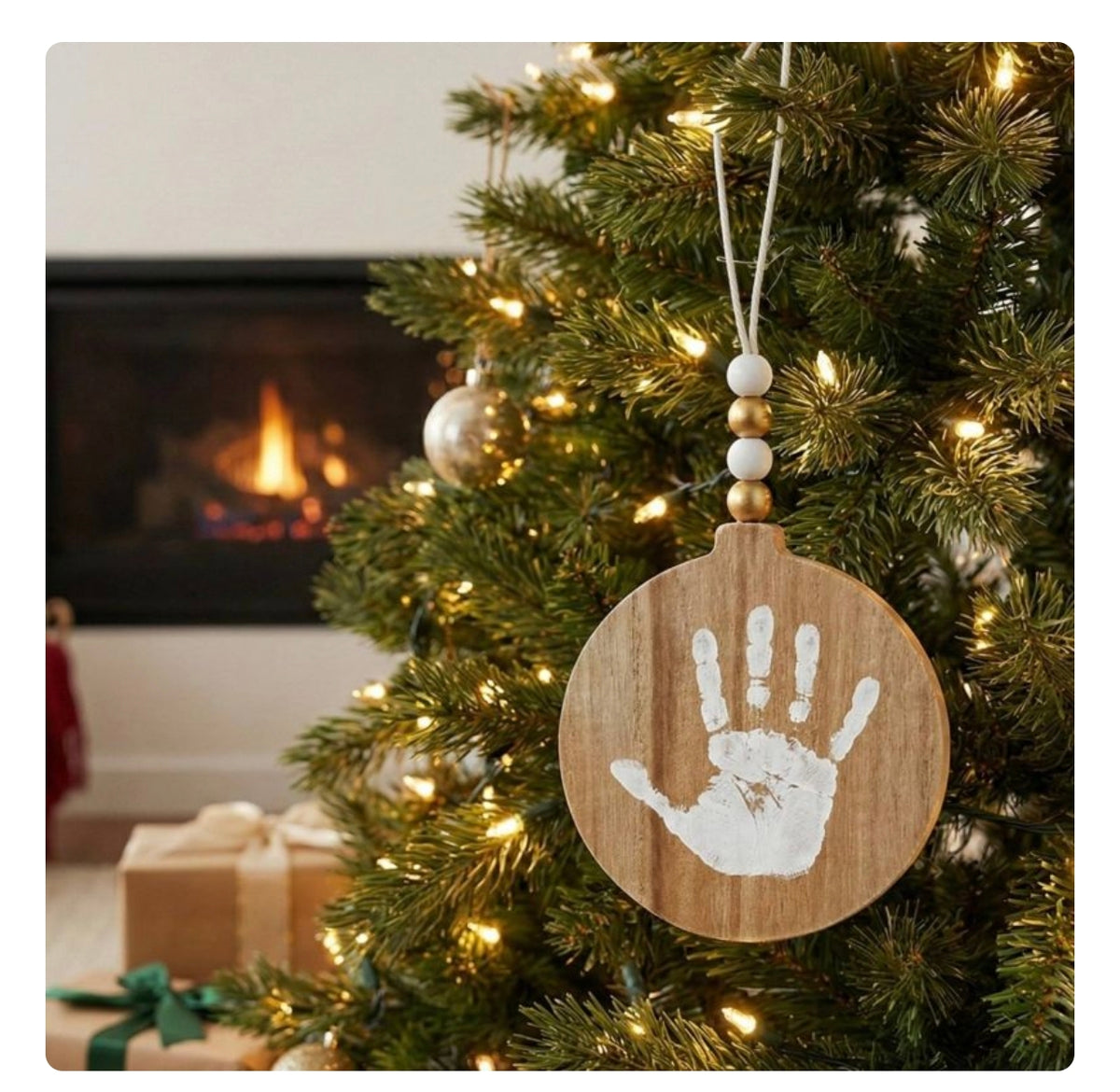 Boule de Noël empreinte - Bois - Petit Artichaut