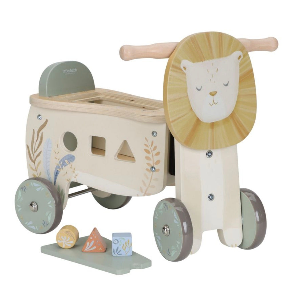Porteur lion en bois - Safari - LIttle Dutch