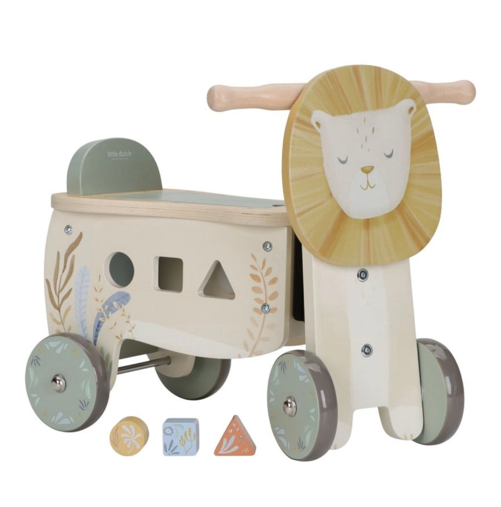 Porteur lion en bois - Safari - LIttle Dutch